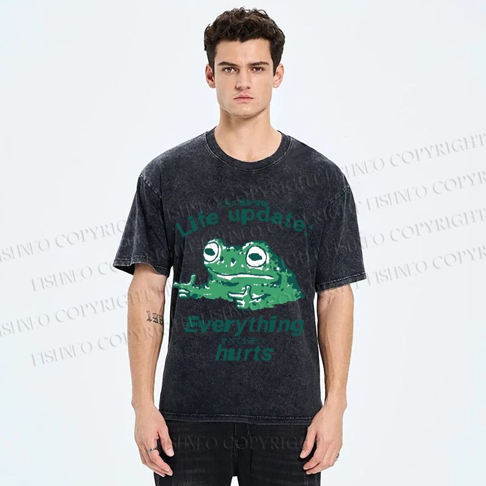 Life Update Harts Frog Vintage Washed T-shirt