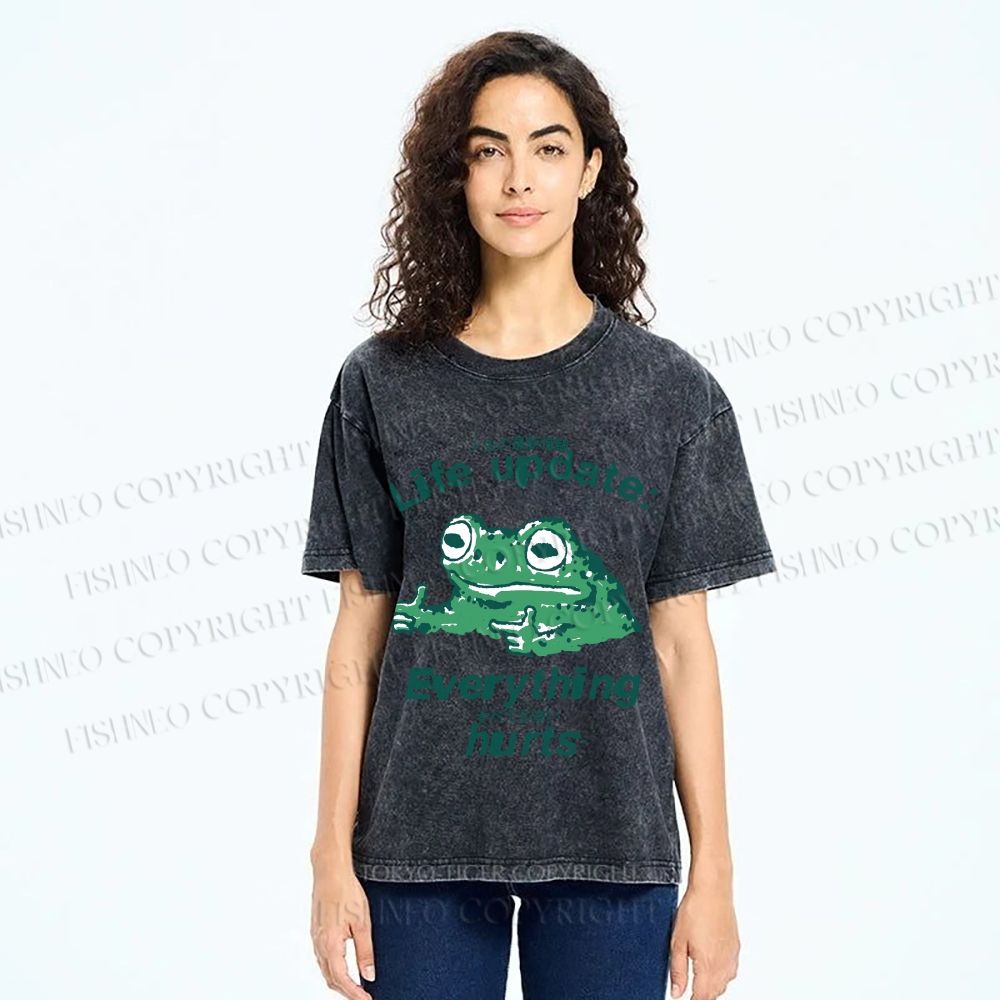 Life Update Harts Frog Vintage Washed T-shirt