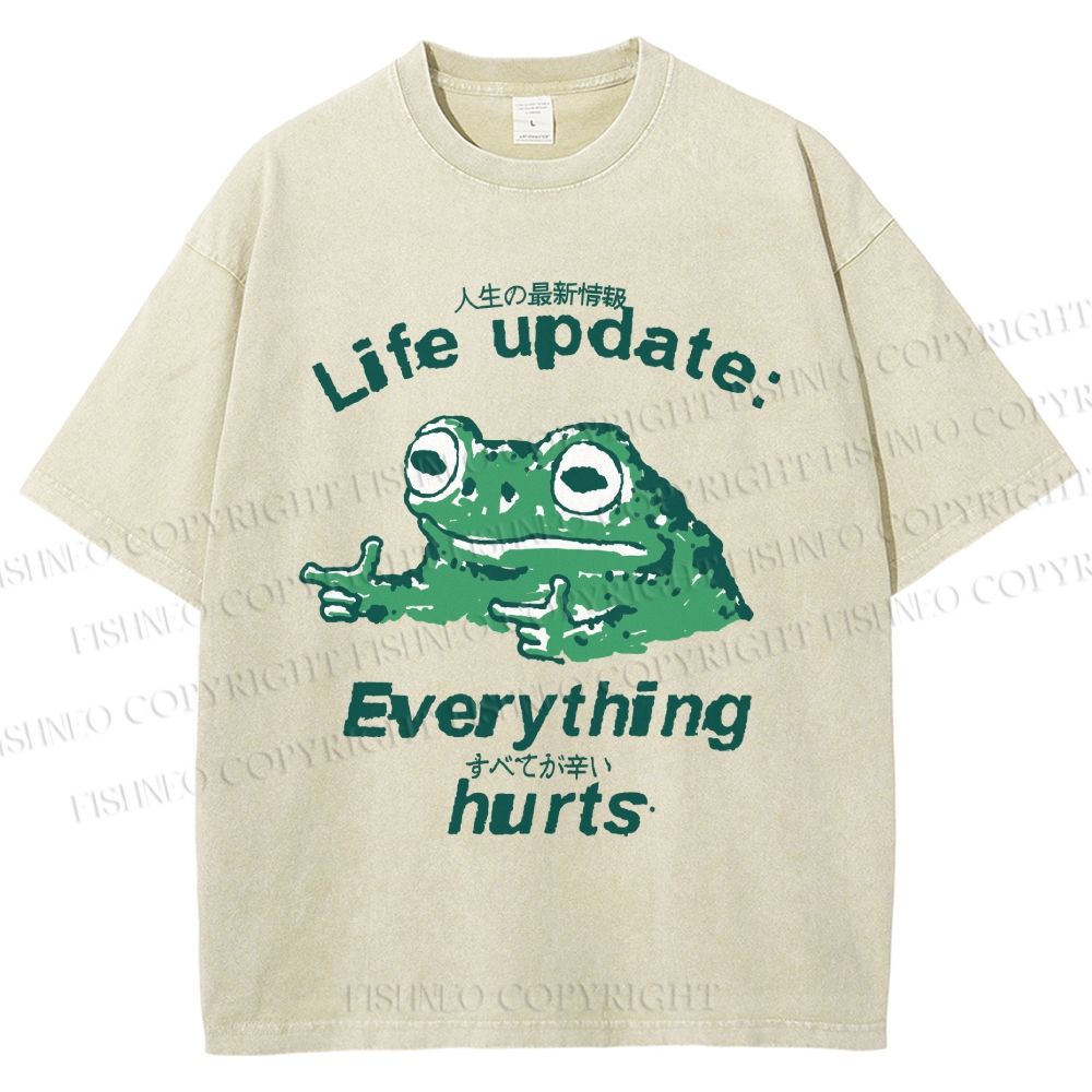 Life Update Harts Frog Vintage Washed T-shirt