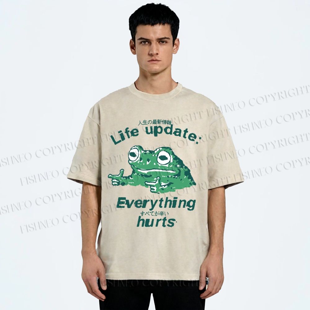 Life Update Harts Frog Vintage Washed T-shirt