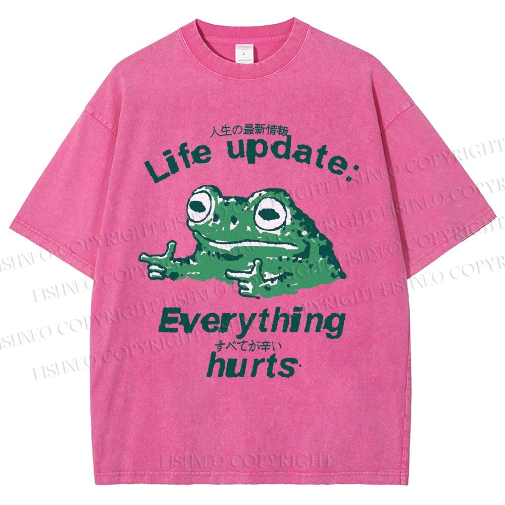 Life Update Harts Frog Vintage Washed T-shirt