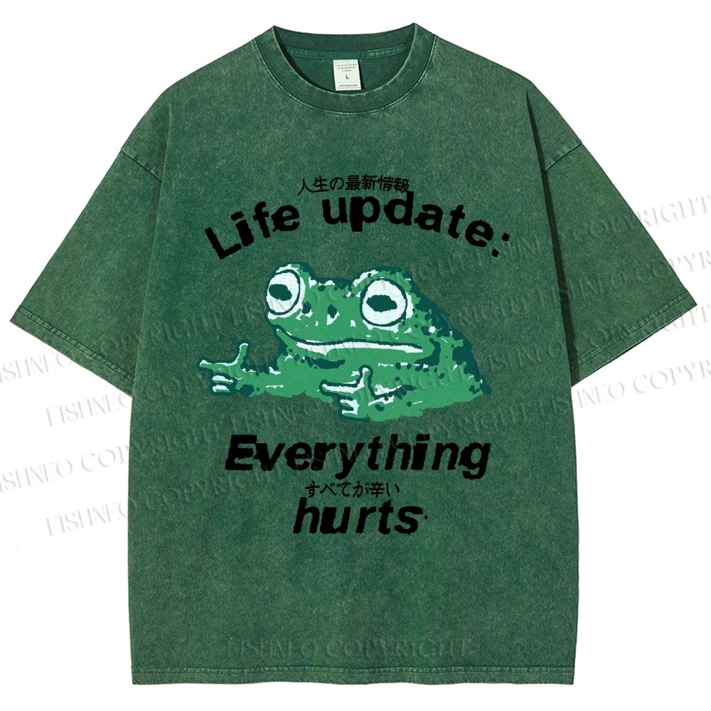 Life Update Harts Frog Vintage Washed T-shirt