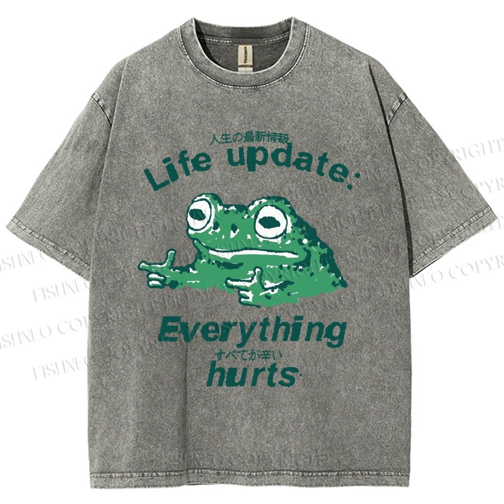 Life Update Harts Frog Vintage Washed T-shirt