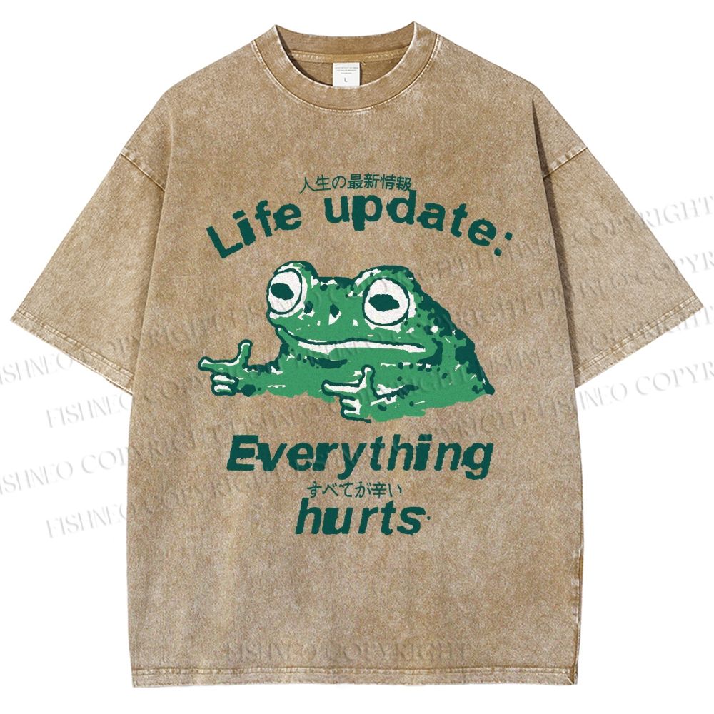 Life Update Harts Frog Vintage Washed T-shirt