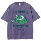 Life Update Harts Frog Vintage Washed T-shirt