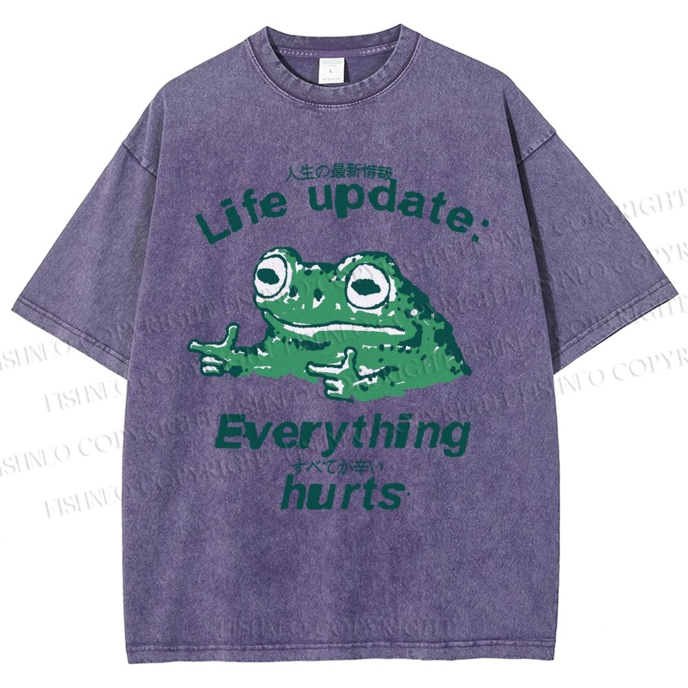 Life Update Harts Frog Vintage Washed T-shirt