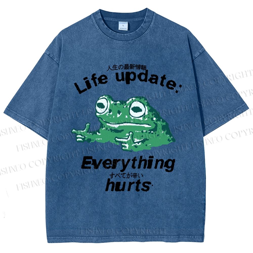 Life Update Harts Frog Vintage Washed T-shirt