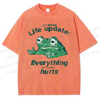 Life Update Harts Frog Vintage Washed T-shirt