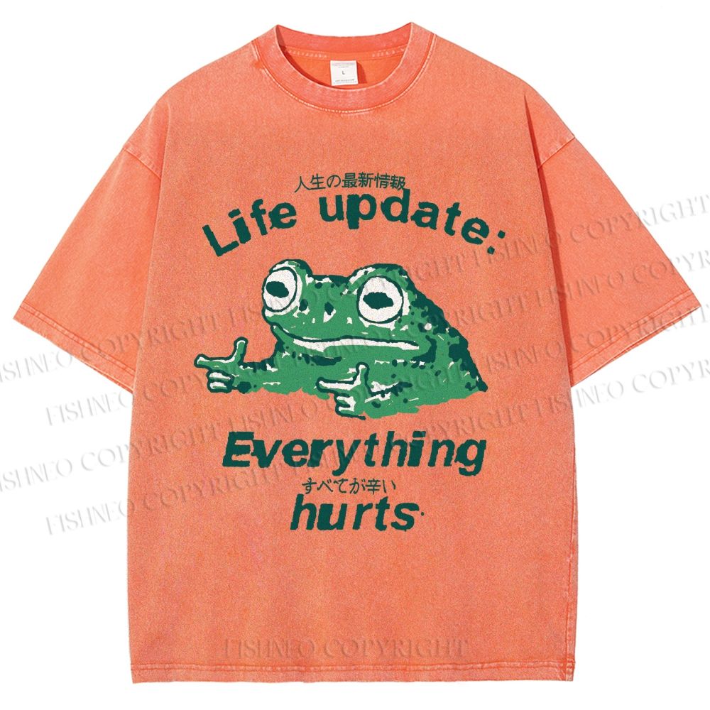 Life Update Harts Frog Vintage Washed T-shirt