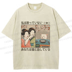 Japanese Woman Shouting at a Cat Washed T-Shirt
