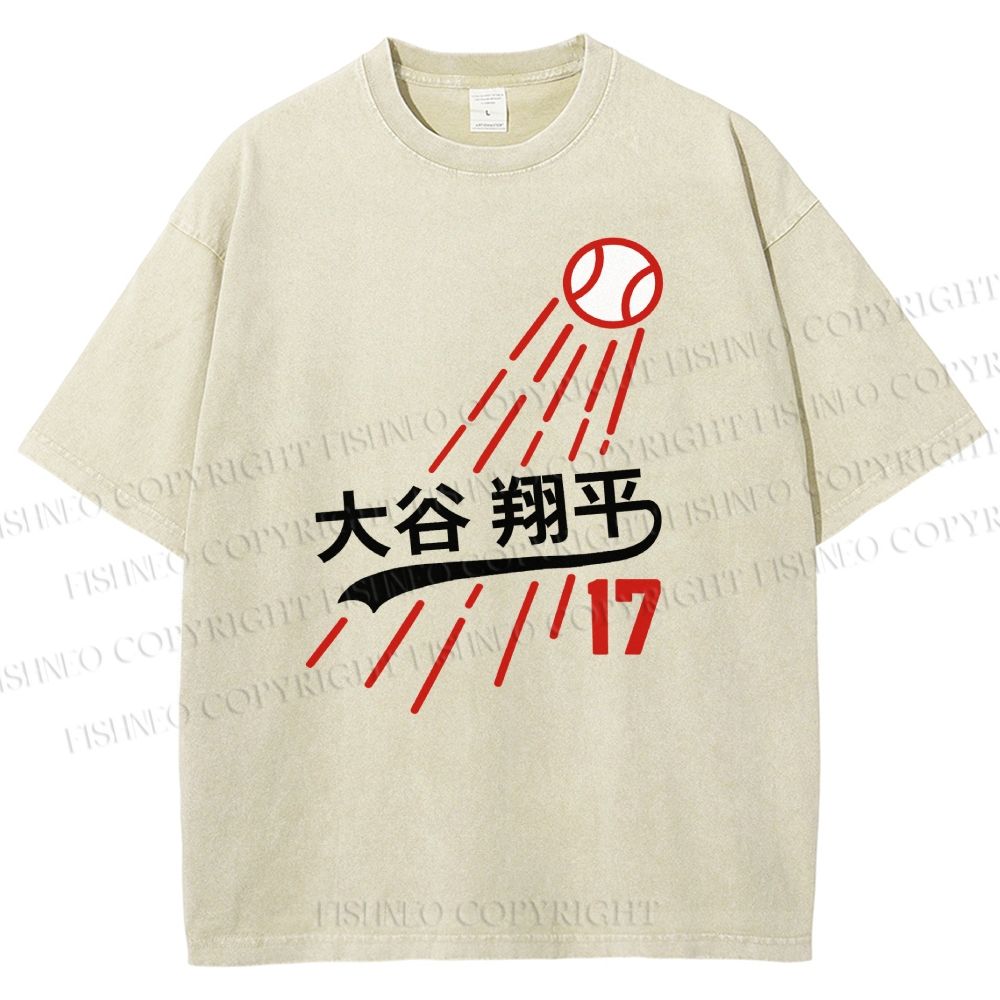 Shohei Ohtani Baseball Vintage Wash Japanese Design T-Shirt