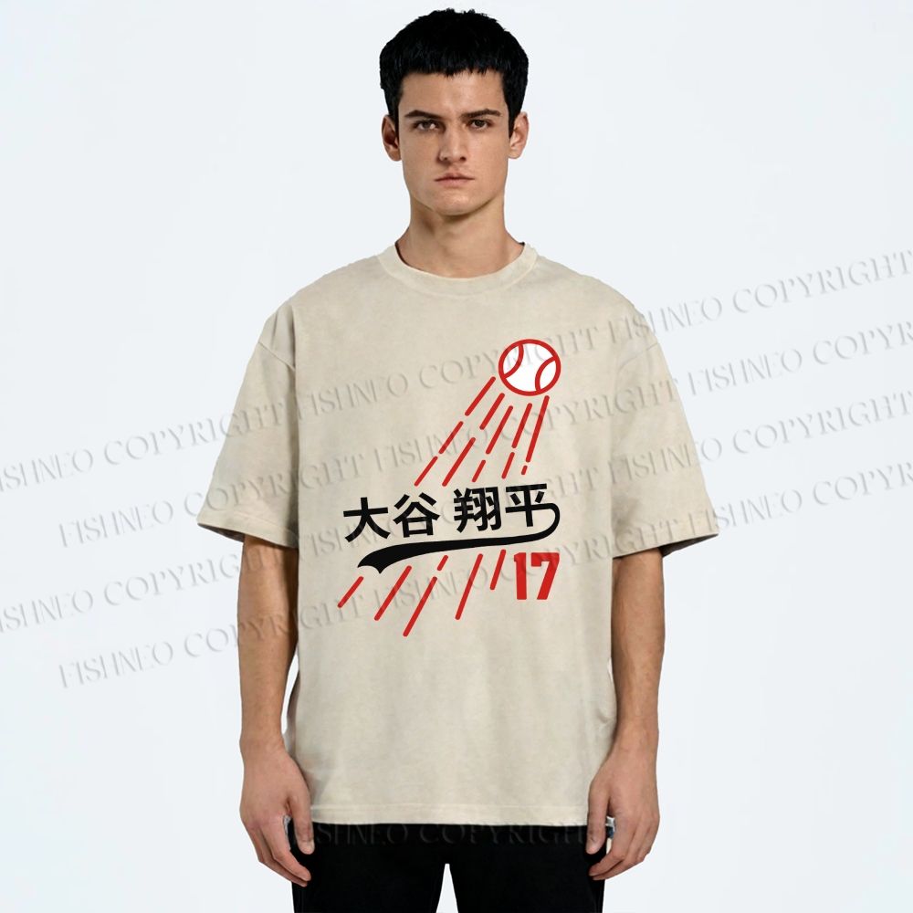 Shohei Ohtani Baseball Vintage Wash Japanese Design T-Shirt