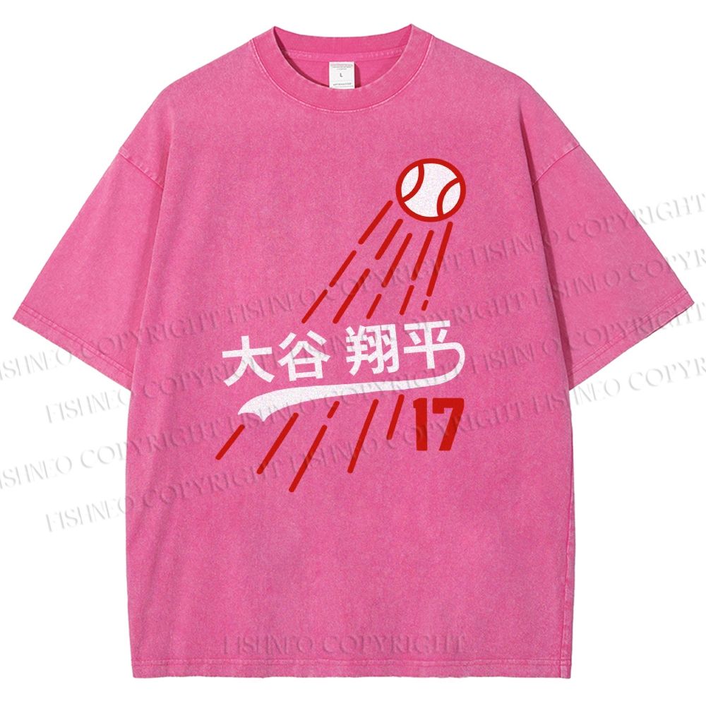 Shohei Ohtani Baseball Vintage Wash Japanese Design T-Shirt