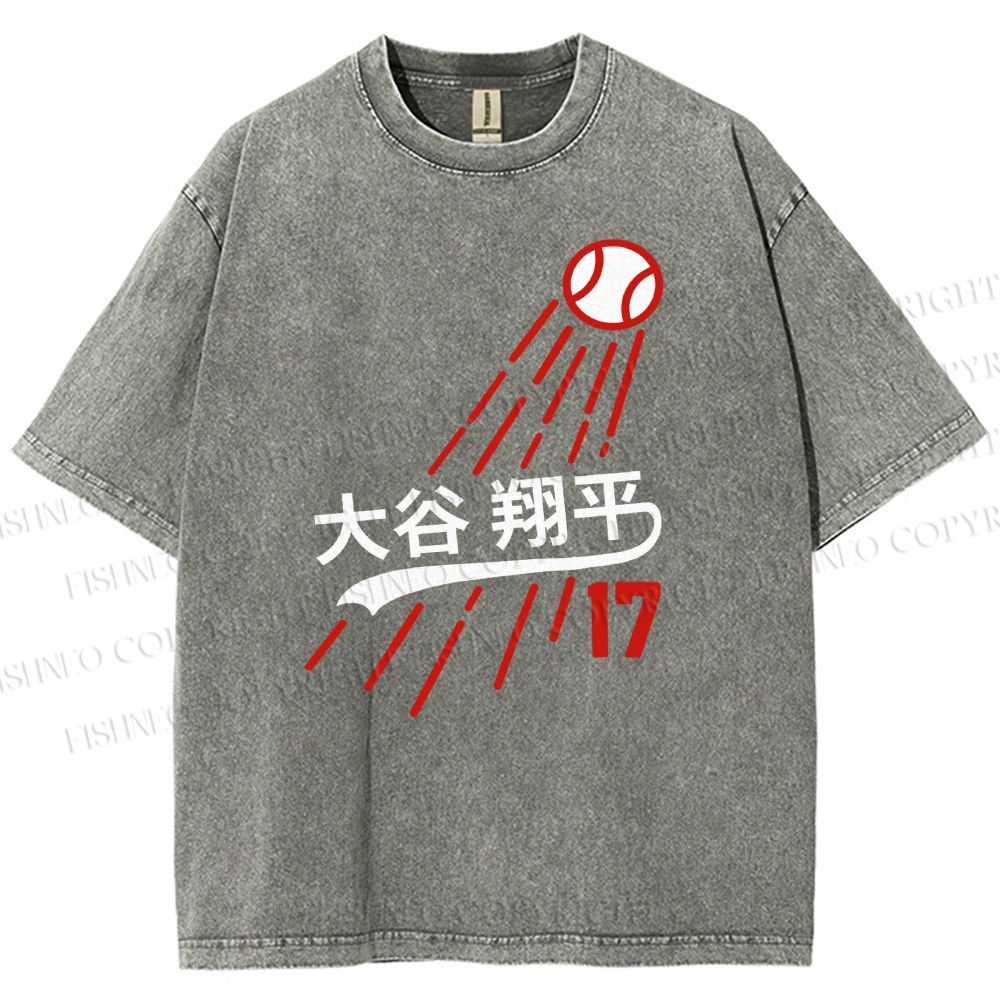 Shohei Ohtani Baseball Vintage Wash Japanese Design T-Shirt