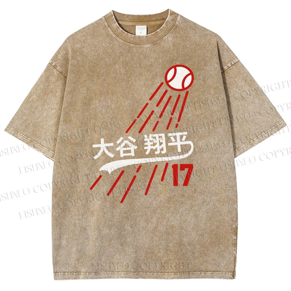 Shohei Ohtani Baseball Vintage Wash Japanese Design T-Shirt