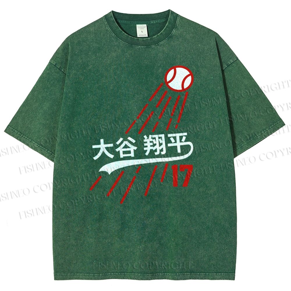 Shohei Ohtani Baseball Vintage Wash Japanese Design T-Shirt