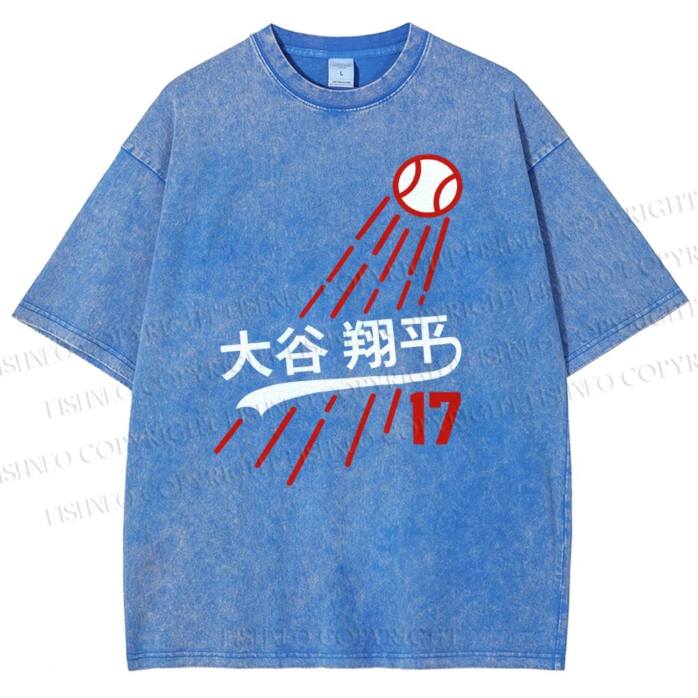 Shohei Ohtani Baseball Vintage Wash Japanese Design T-Shirt