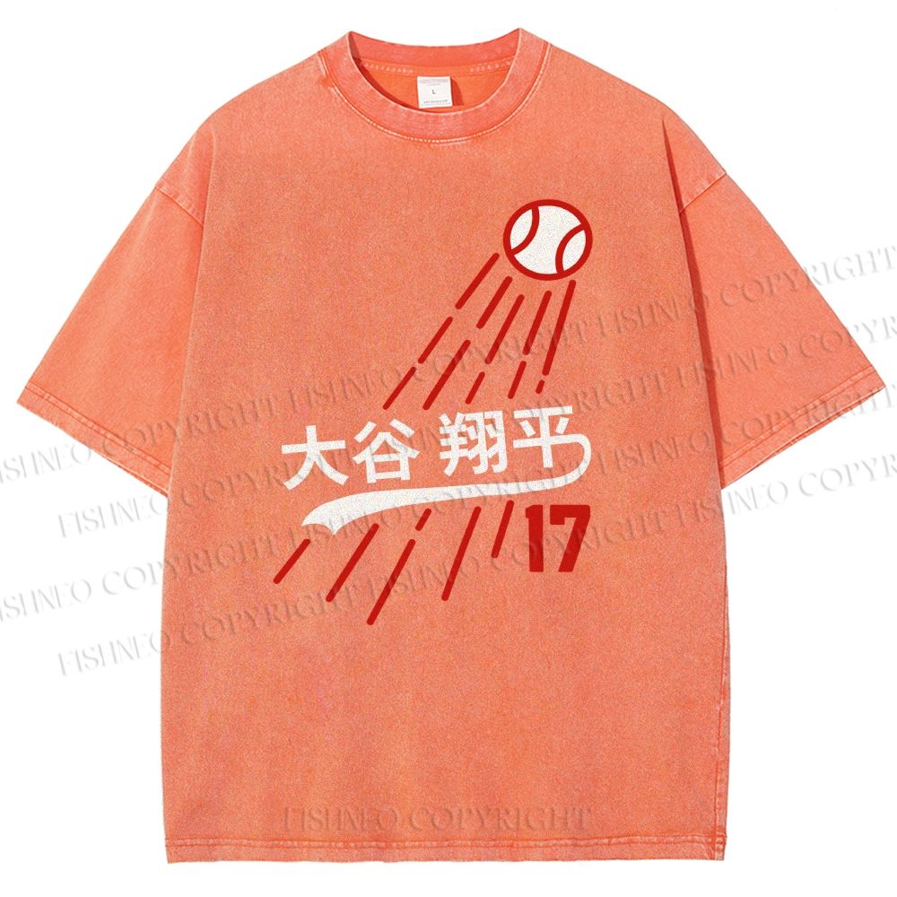 Shohei Ohtani Baseball Vintage Wash Japanese Design T-Shirt