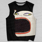 Unisex Big-Mouthed Monster Printed Tank Top