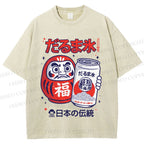 Unisex Daruma Eis Printed Washed Tee