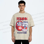 Unisex Daruma Eis Printed Washed Tee