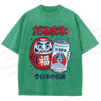 Unisex Daruma Eis Printed Washed Tee