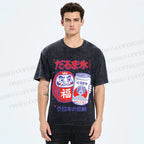 Unisex Daruma Eis Printed Washed Tee