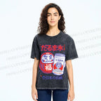 Unisex Daruma Eis Printed Washed Tee