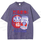 Unisex Daruma Eis Printed Washed Tee