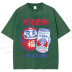 Unisex Daruma Eis Printed Washed Tee