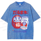 Unisex Daruma Eis Printed Washed Tee