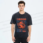 Unisex The Drunken Octopus Printed Washed Tee