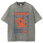 Unisex The Drunken Octopus Printed Washed Tee