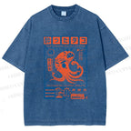 Unisex The Drunken Octopus Printed Washed Tee