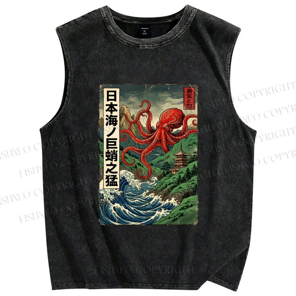 Unisex Crimson Tide Pagoda Printed Washed Tank Top