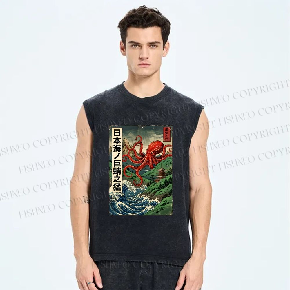 Unisex Crimson Tide Pagoda Printed Washed Tank Top