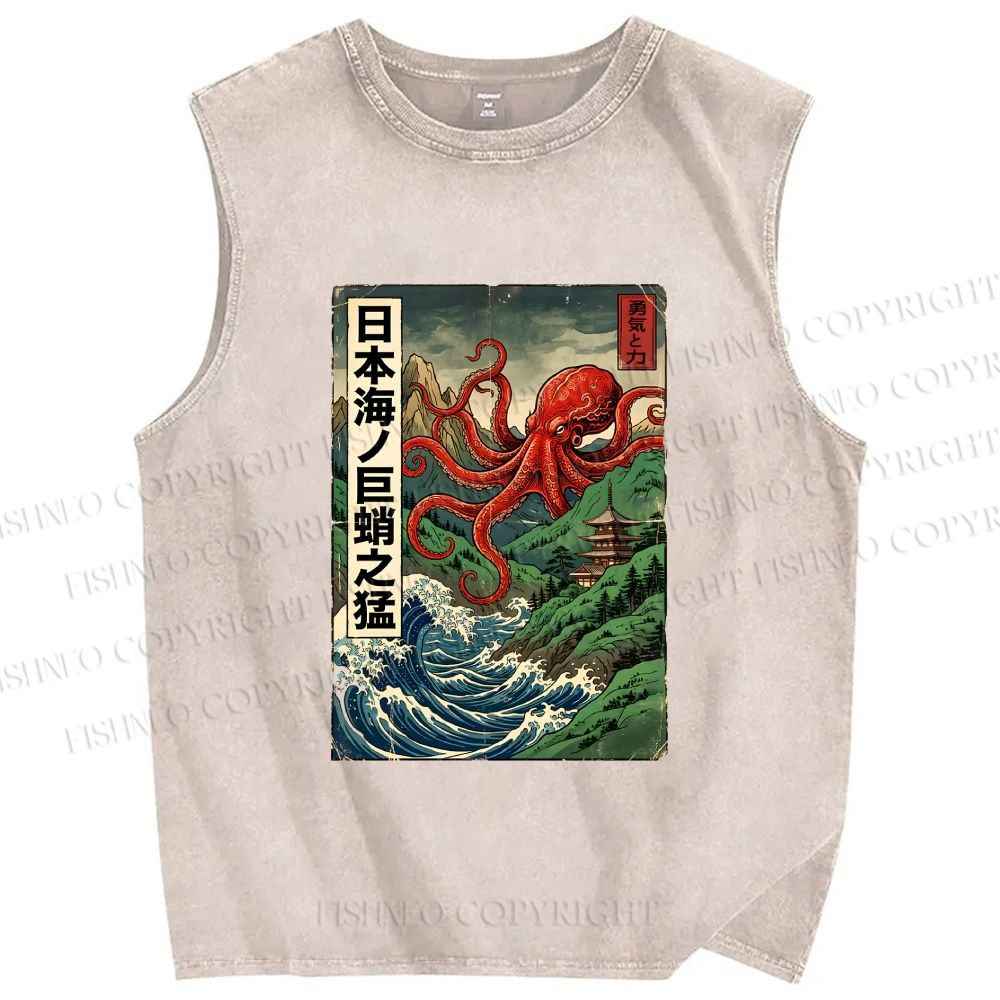 Unisex Crimson Tide Pagoda Printed Washed Tank Top