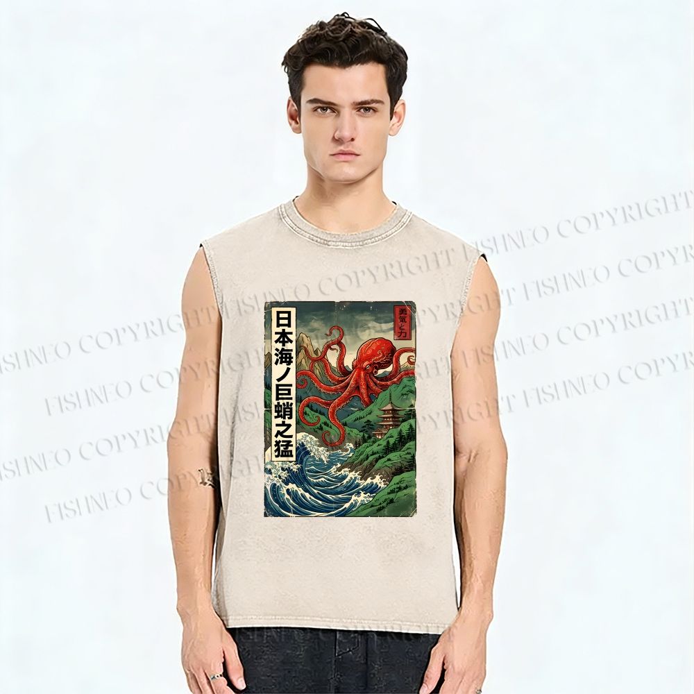 Unisex Crimson Tide Pagoda Printed Washed Tank Top