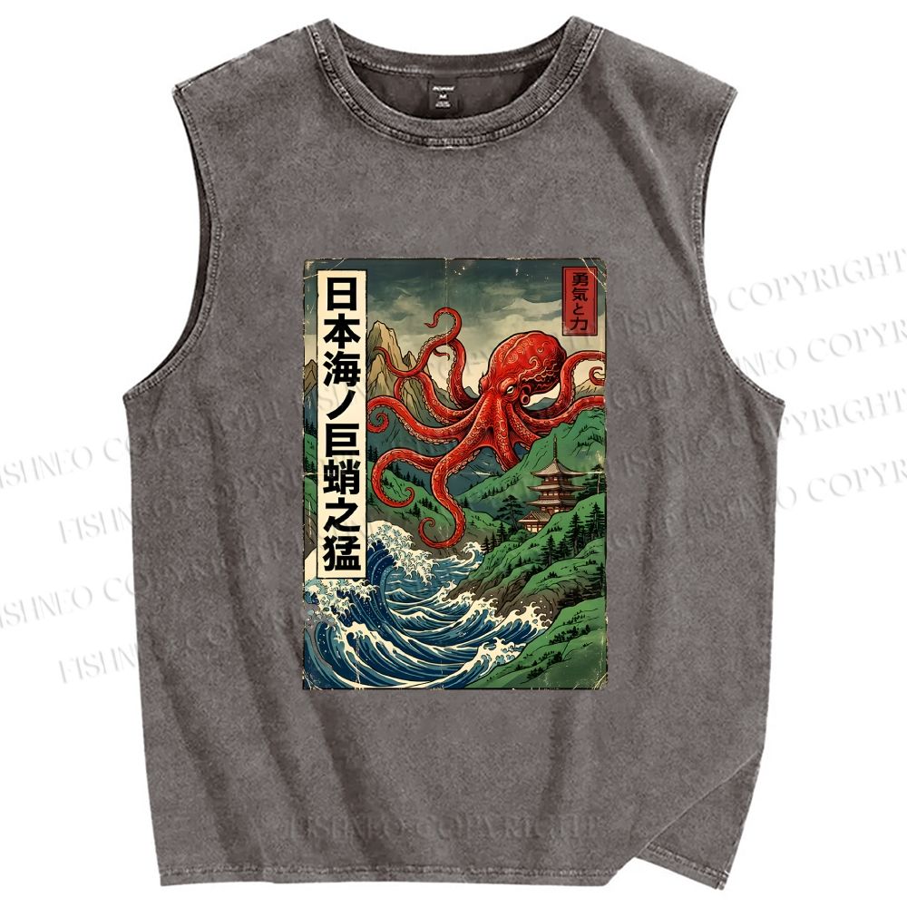 Unisex Crimson Tide Pagoda Printed Washed Tank Top