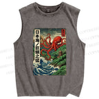 Unisex Crimson Tide Pagoda Printed Washed Tank Top