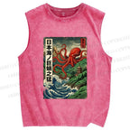 Unisex Crimson Tide Pagoda Printed Washed Tank Top