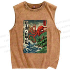 Unisex Crimson Tide Pagoda Printed Washed Tank Top