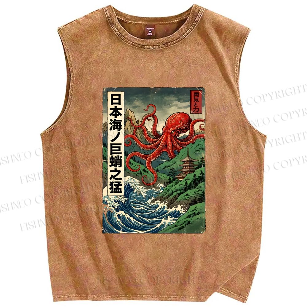 Unisex Crimson Tide Pagoda Printed Washed Tank Top