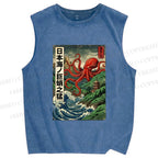 Unisex Crimson Tide Pagoda Printed Washed Tank Top