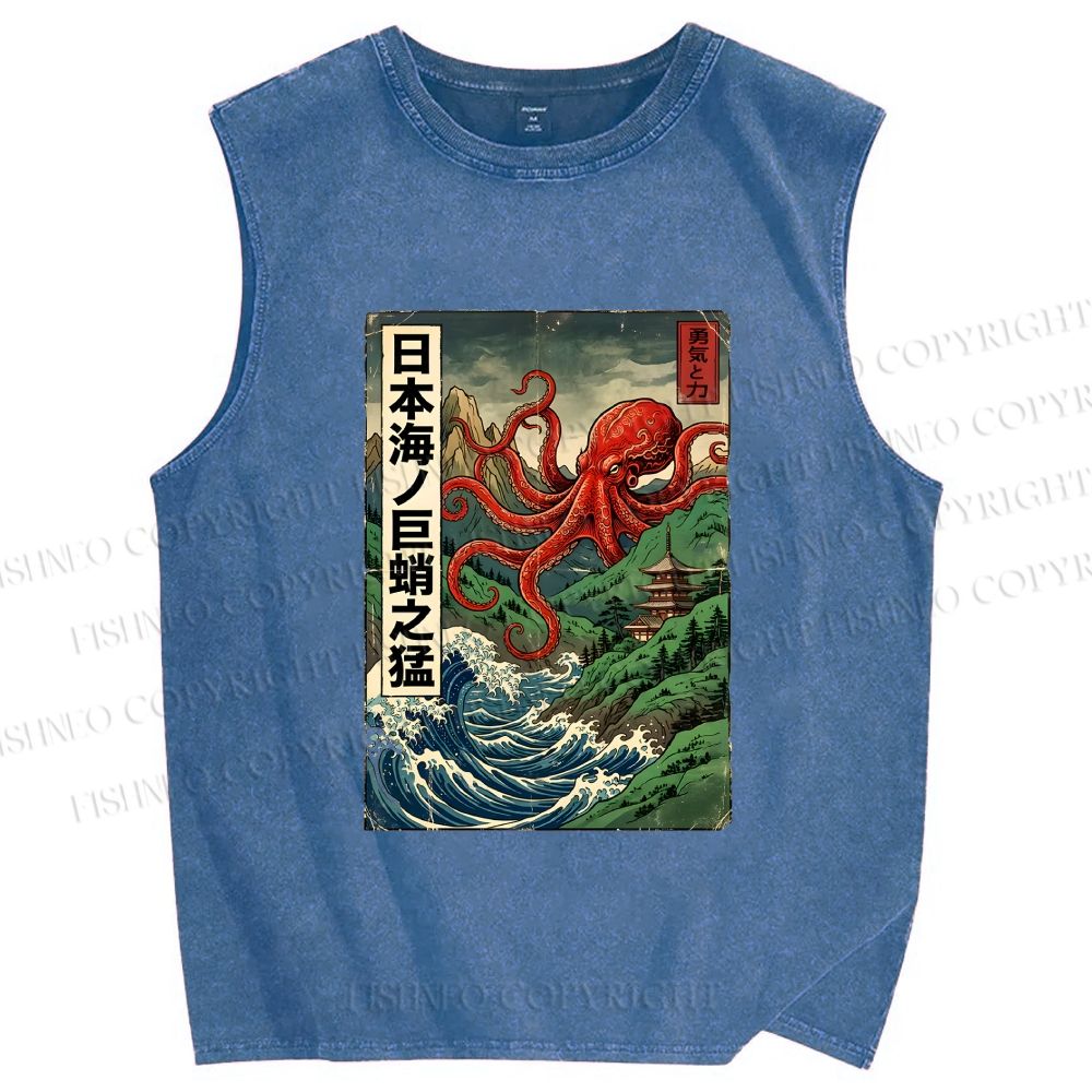 Unisex Crimson Tide Pagoda Printed Washed Tank Top