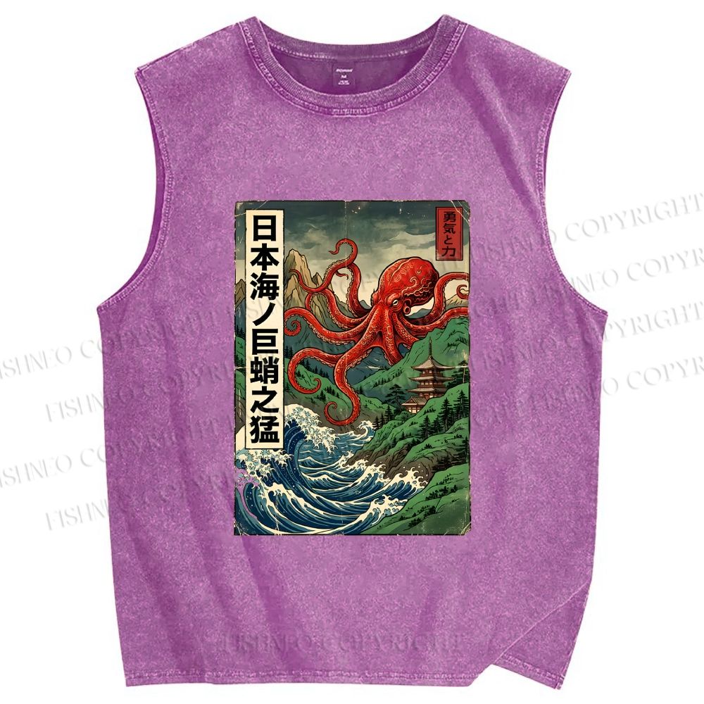 Unisex Crimson Tide Pagoda Printed Washed Tank Top