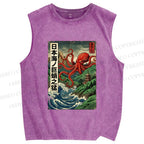 Unisex Crimson Tide Pagoda Printed Washed Tank Top