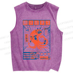 Unisex The Drunken Octopus Printed Washed Tank Top