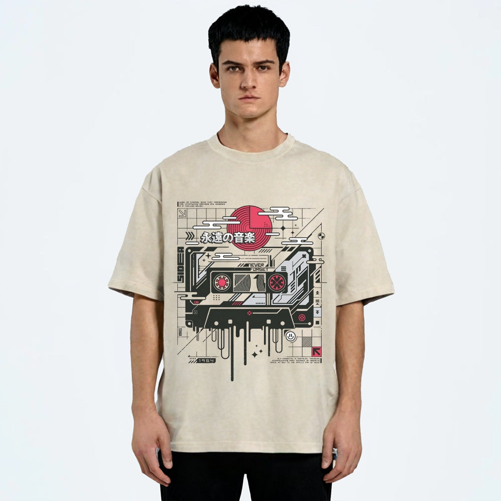Retro Cassette Vintage Washed T-shirt
