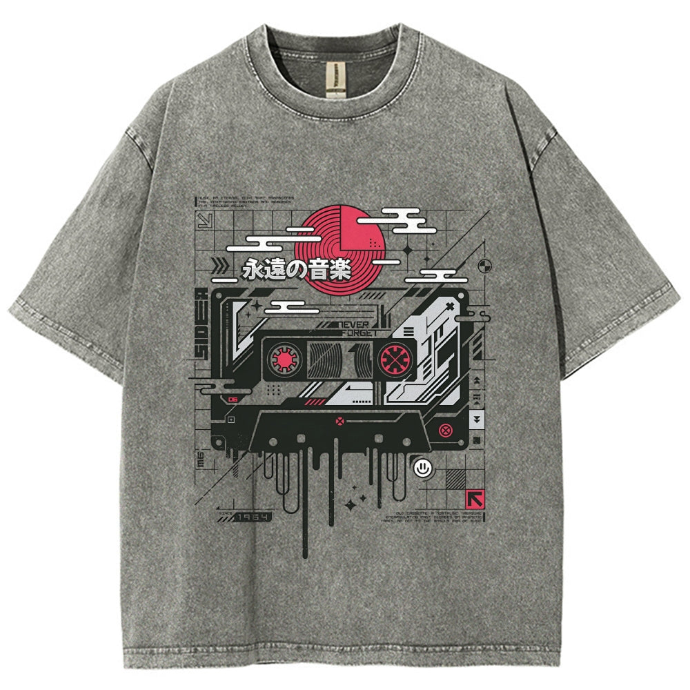 Retro Cassette Vintage Washed T-shirt